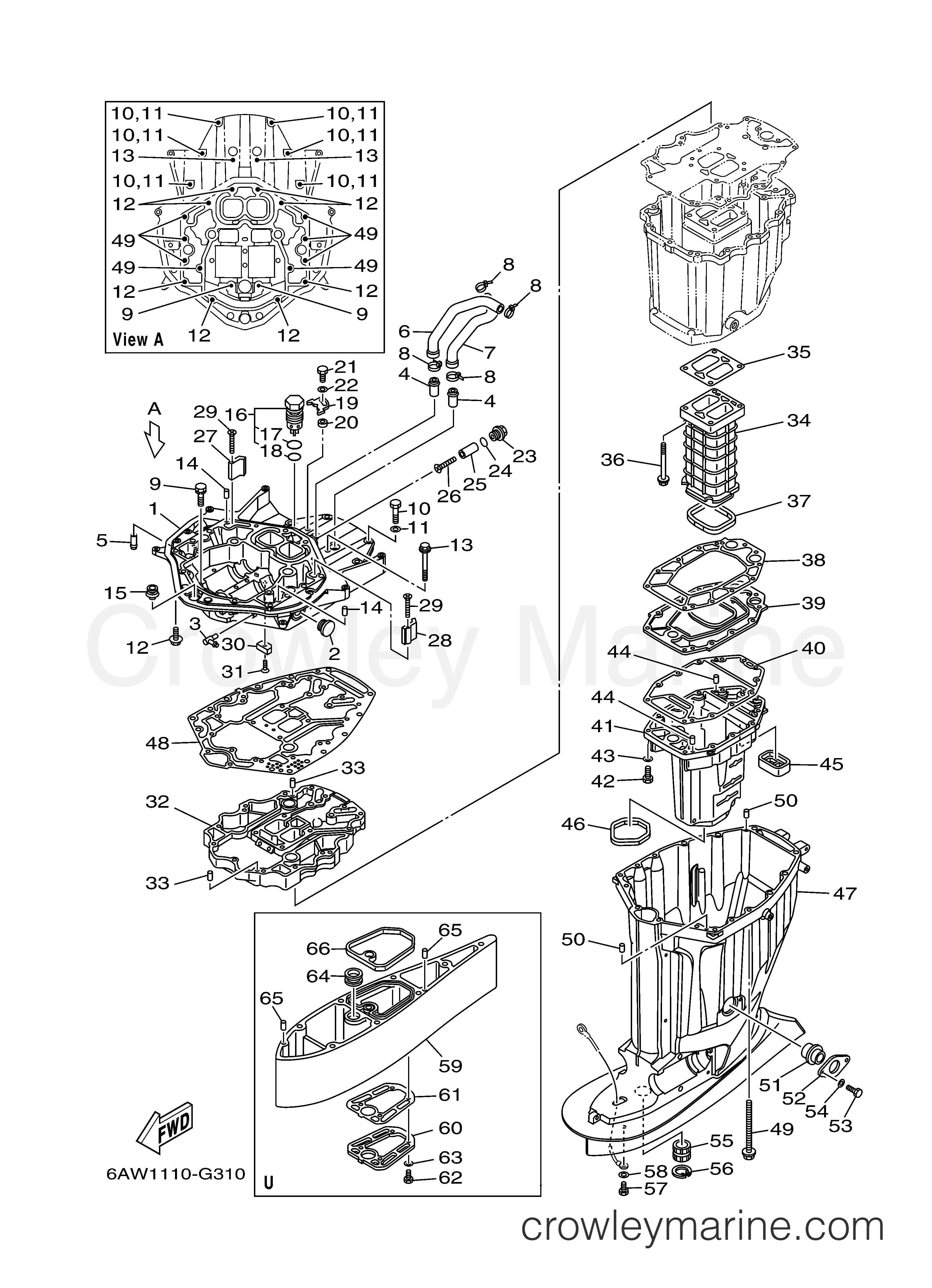 Yamaha Motors LF350TXR - UPPER CASING