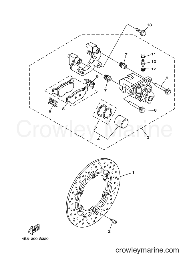 2008 Scooter XP500 - XP500 (4B51) [050] - REAR BRAKE CALIPER