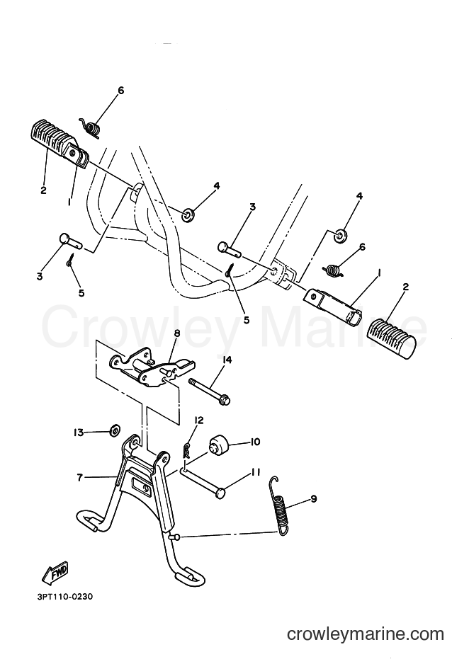 1993 Dirt Bike PW50 - PW50 (3PT9) [010] - STAND & FOOTREST