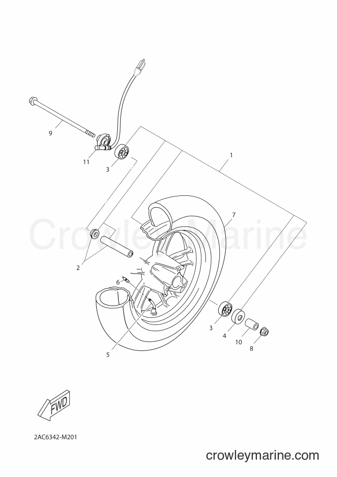 Yamaha Motors YN50FT (2ACL) [020] - FRONT WHEEL