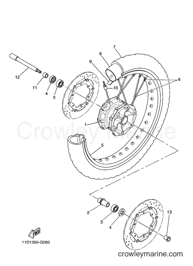 2010 Dirt Bike XT660Z - XT660Z (11D4) [010] - FRONT WHEEL