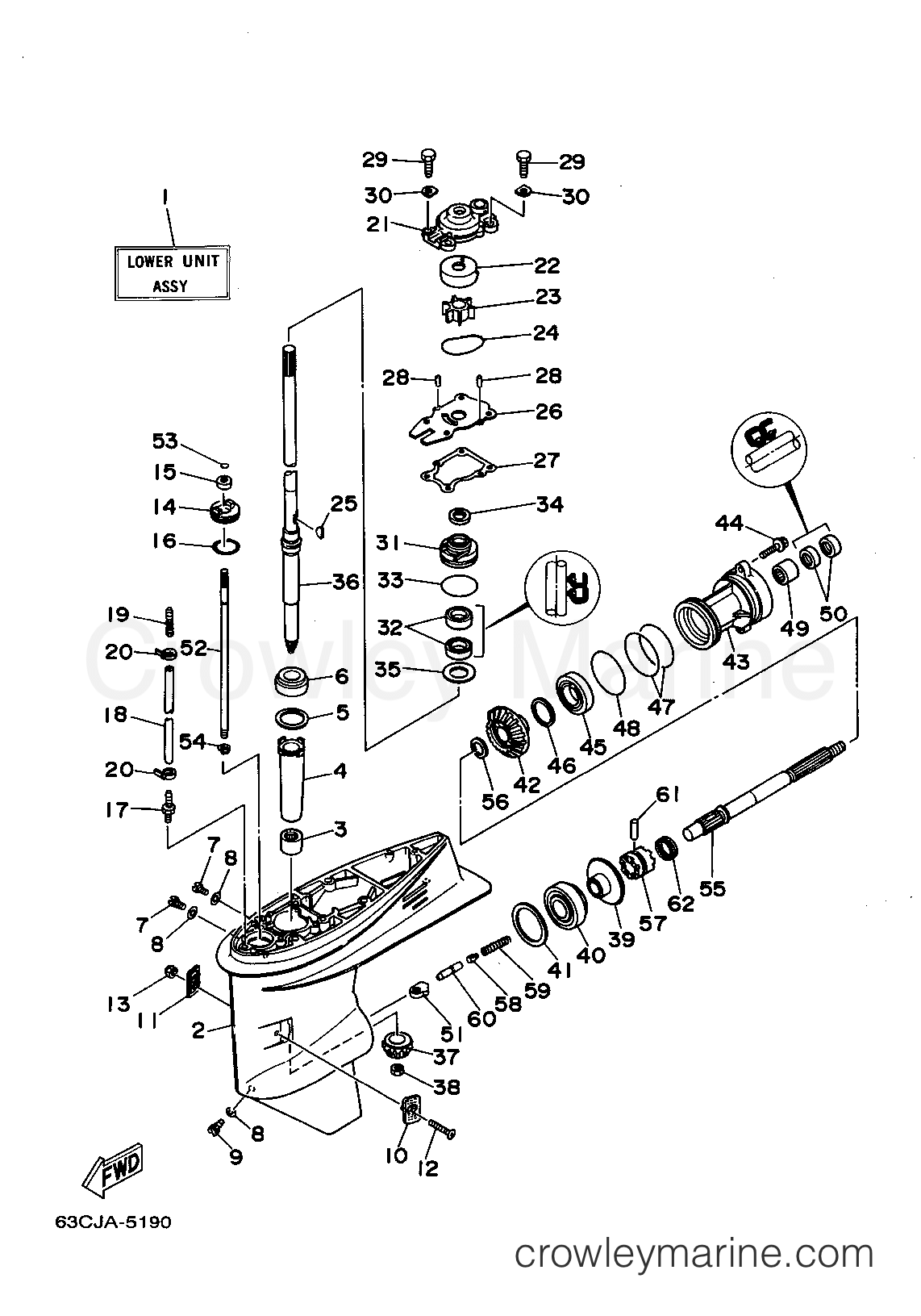 Yamaha Motors 40EJRT - LOWER CASING DRIVE 1