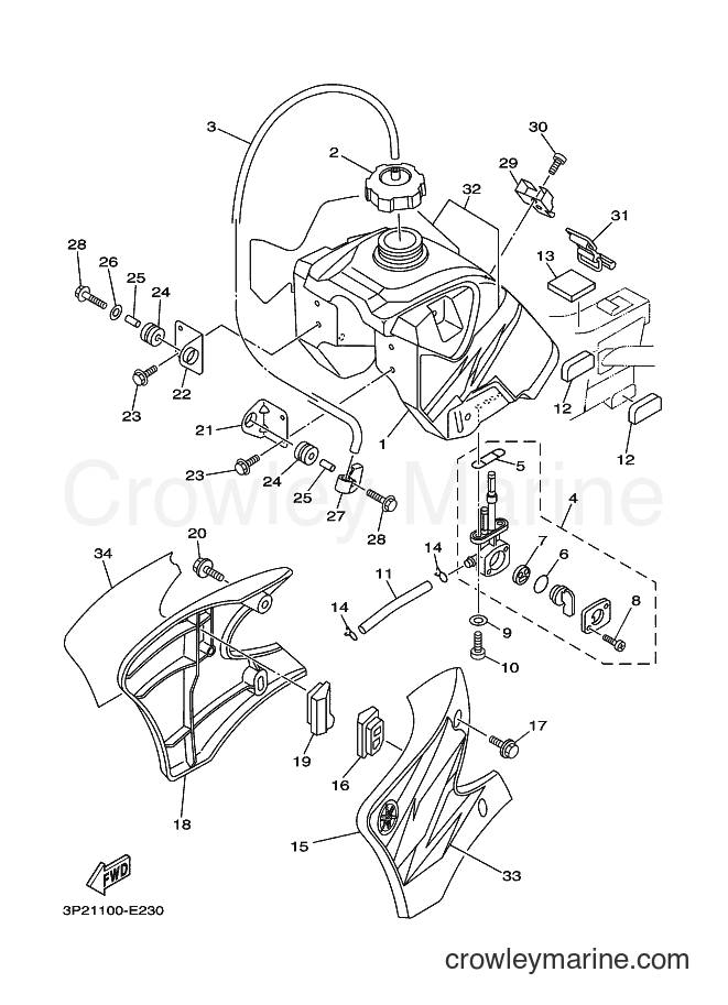 Yamaha Motors TT-R90E (3P23) [010] - FUEL TANK