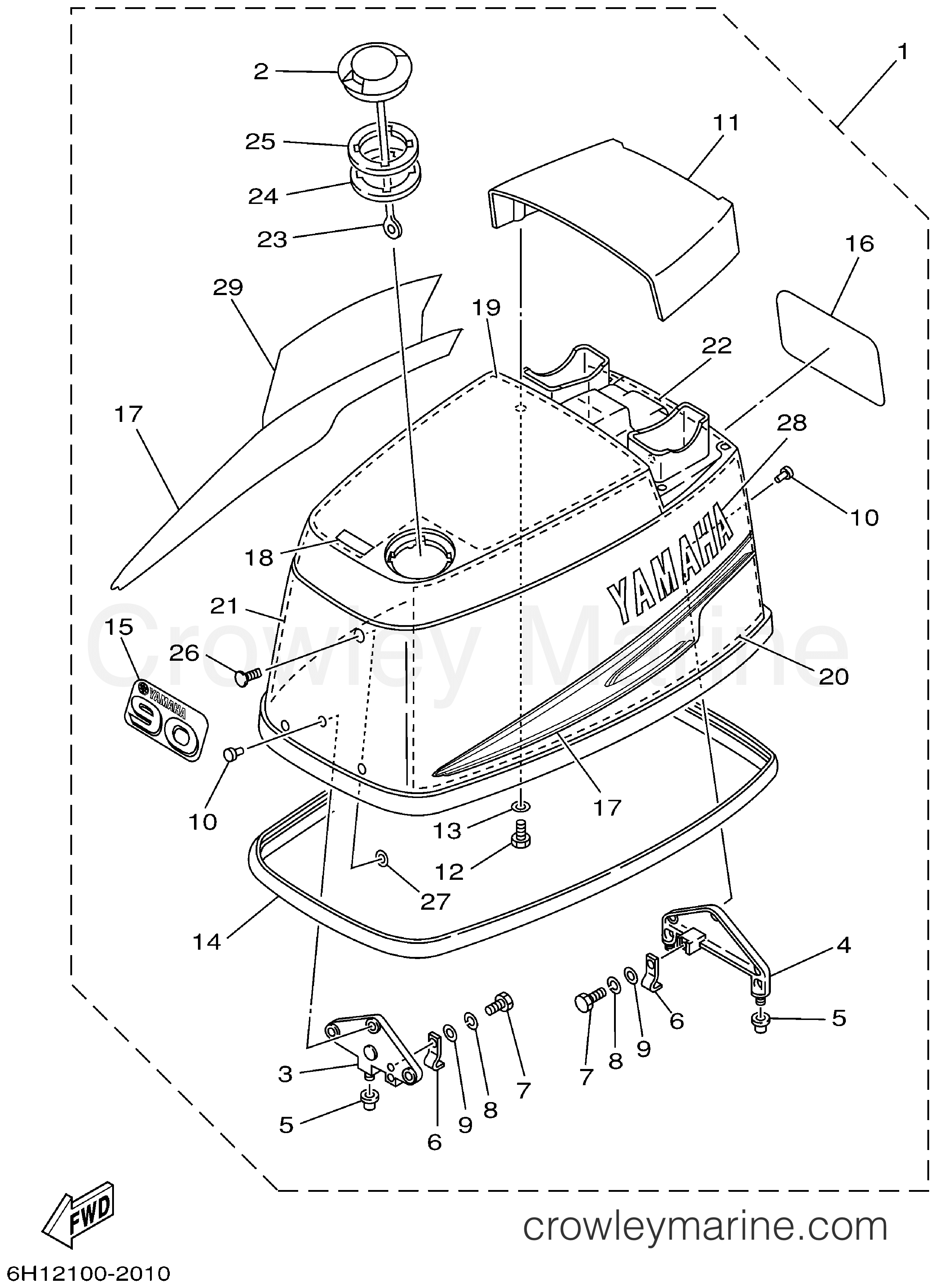 Yamaha Motors 90TLRA - TOP COWLING