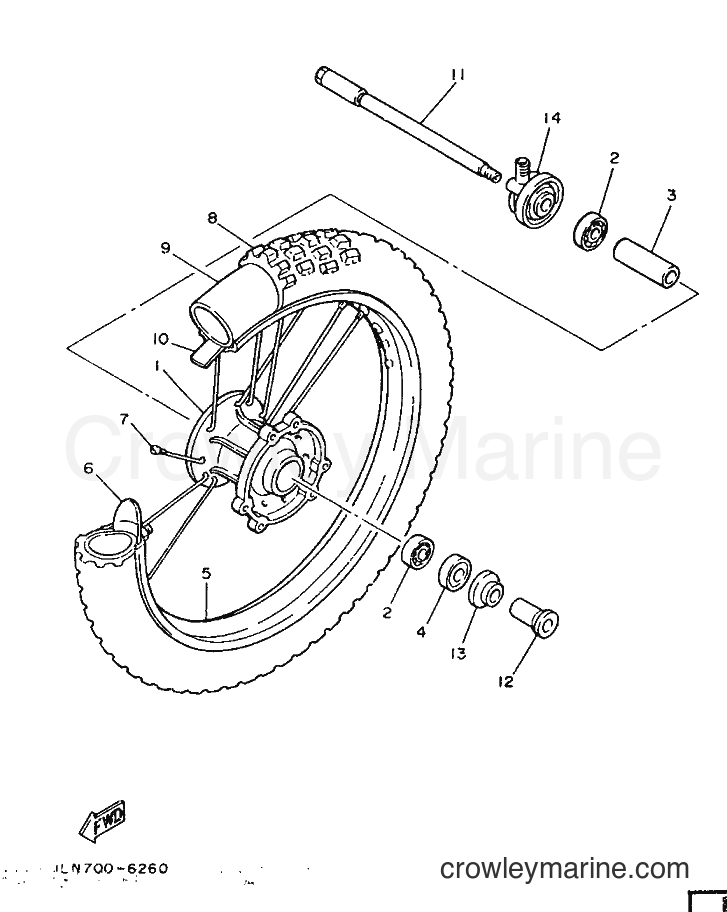 1990 Dirt Bike TT250 - TT250 (3DC2) [010] - FRONT WHEEL