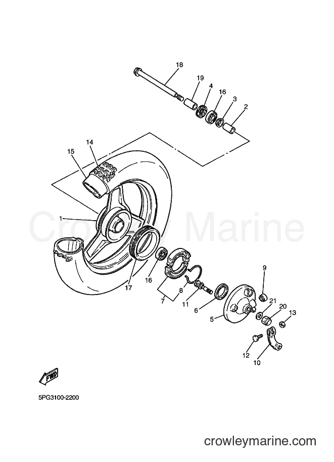 2009 Dirt Bike PW50 - PW50 (5PGJ) [020] - FRONT WHEEL