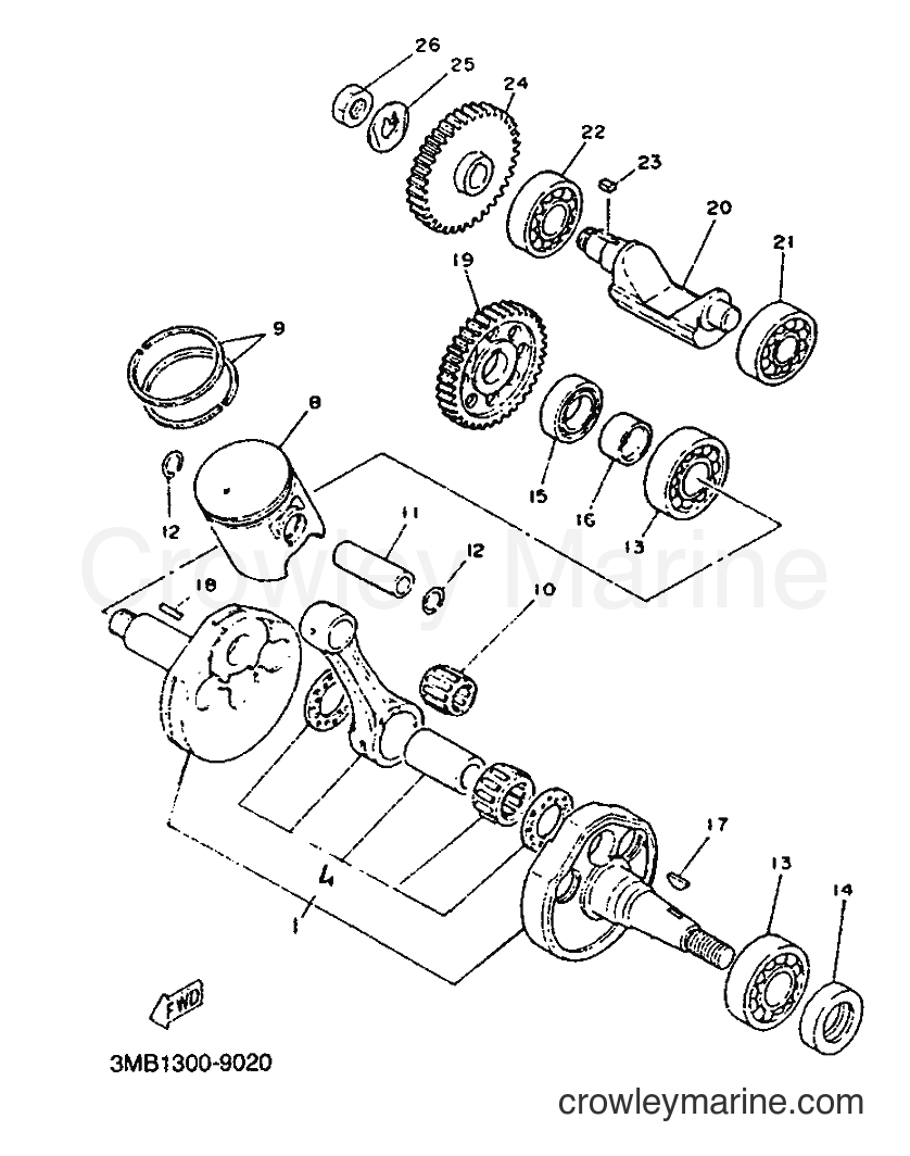 1991 Dirt Bike TDR125 - TDR125 (3SH2) [999] - CRANKSHAFT & PISTON