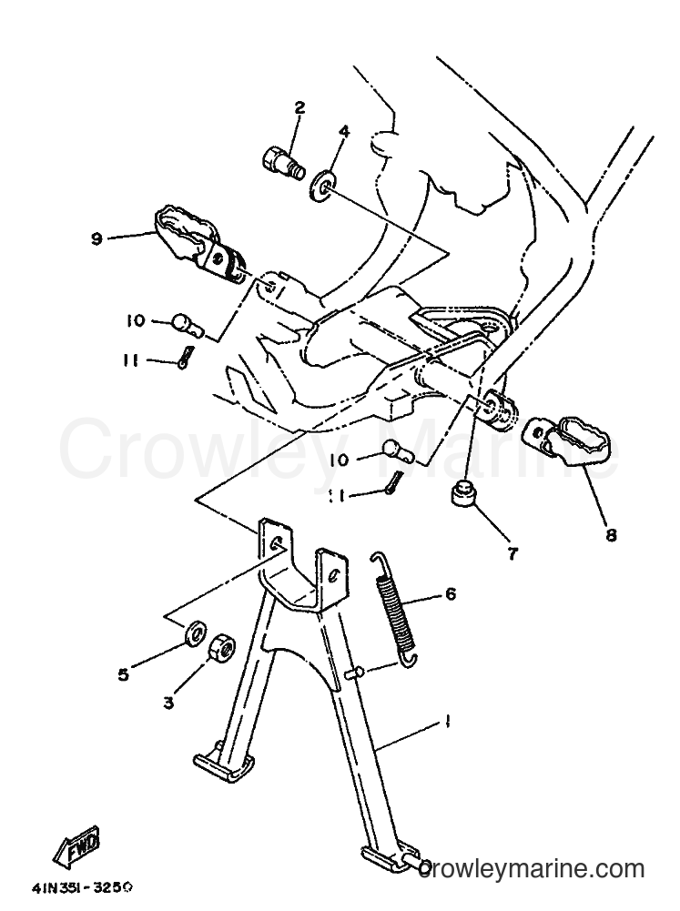1986 Scooter DT50E - DT50E (1RE) [999] - STAND & FOOTREST