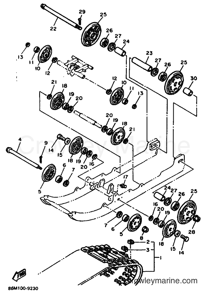 1990 Snowmobile EX570EP/HEP - EX570EP/HEP (87Y1) [010] - TRACK SUSPENSION 1