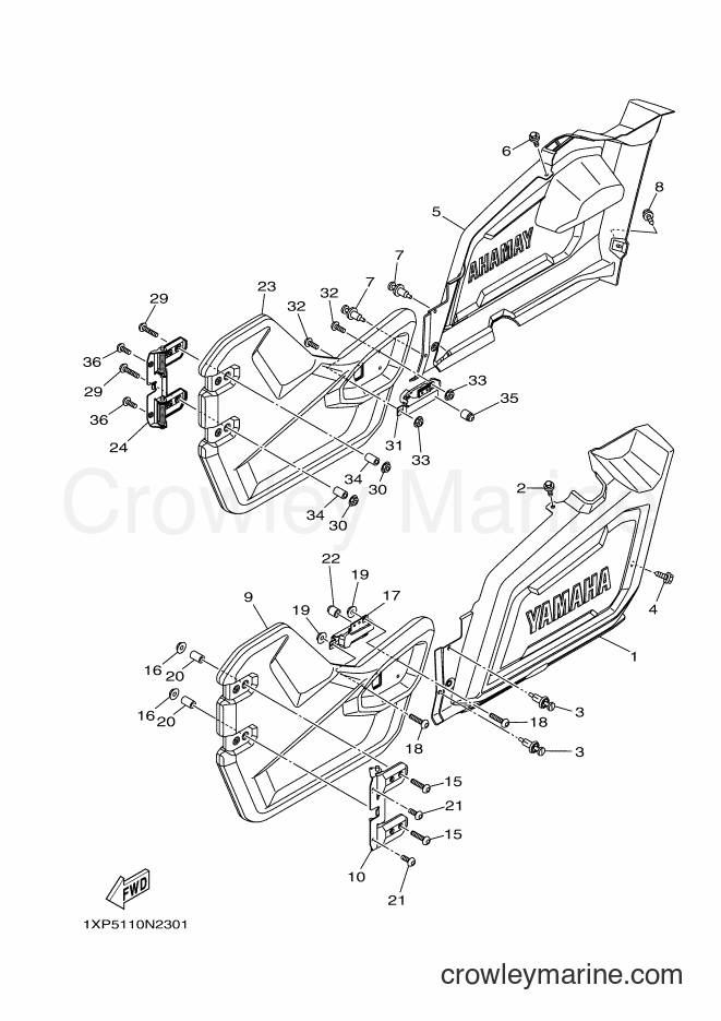 2015 ATV YXM700E - YXM700E (1XPF) [010] - SIDE COVER