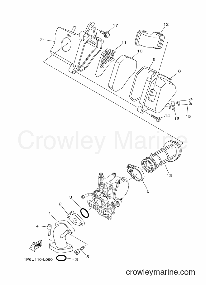 2012 Dirt Bike TT-R50E - TT-R50E (1P6W) [010] - INTAKE