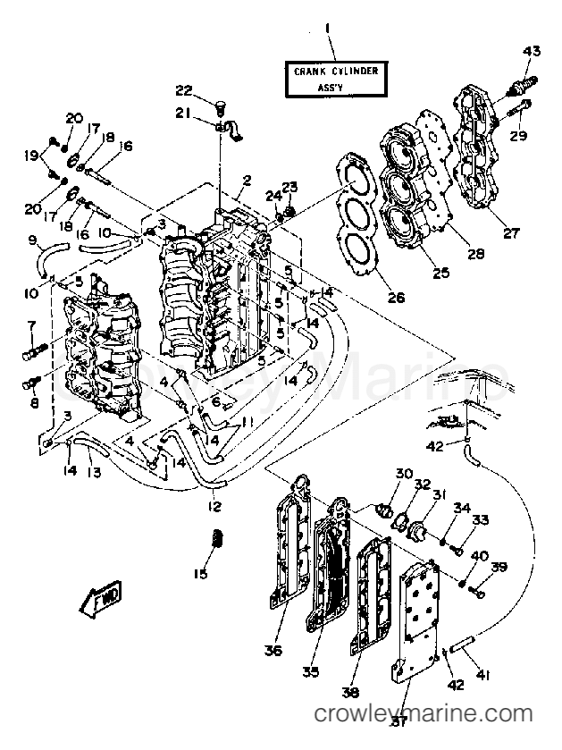 Yamaha Motors 70ETLD - CYLINDER  CRANKCASE