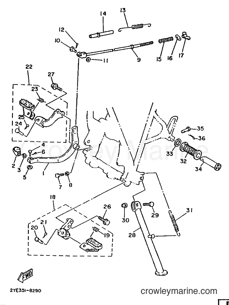 1988 Dirt Bike XT125 - XT125 (2YE1) [99A] - STAND & FOOTREST