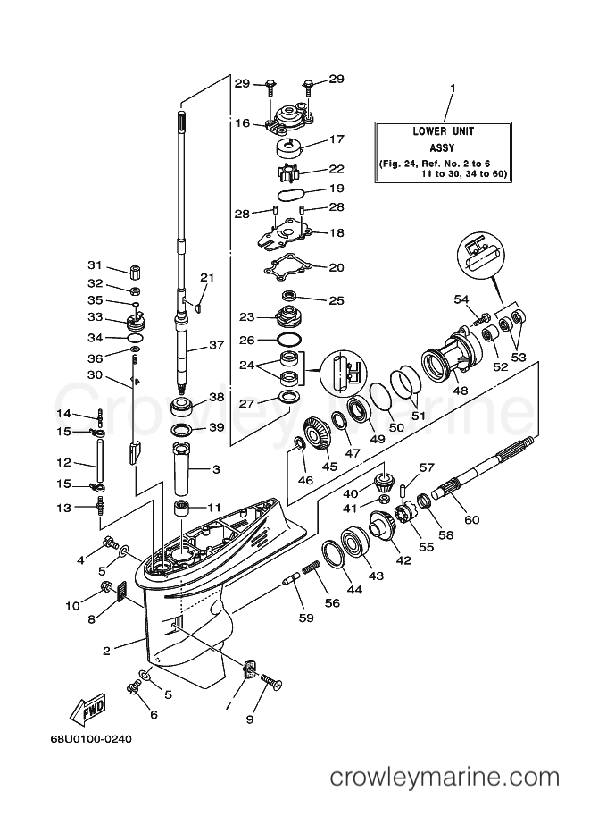 Yamaha Motors T25TLR (68U) [030] - LOWER CASING & DRIVE 1
