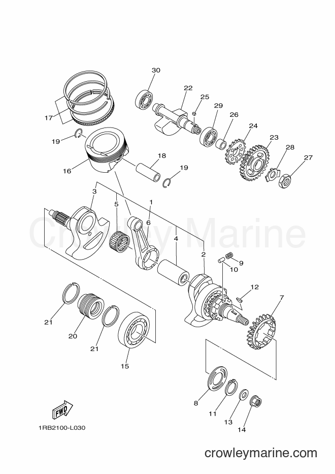 2012 ATV YXR700F - YXR700F (1RB3) [010] - CRANKSHAFT & PISTON