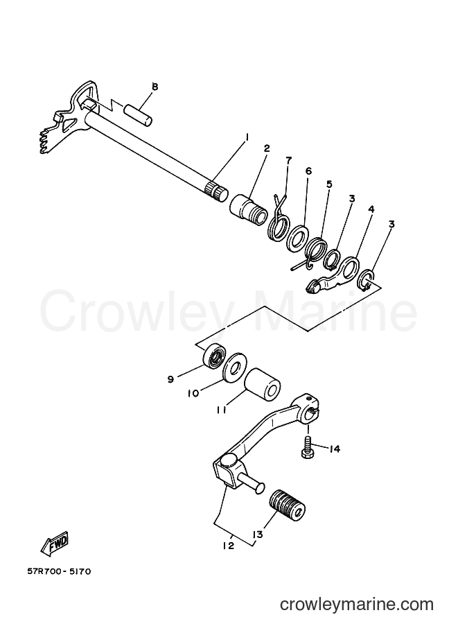 1998 Dirt Bike XT350 - XT350 (3NVU) [010] - SHIFT SHAFT