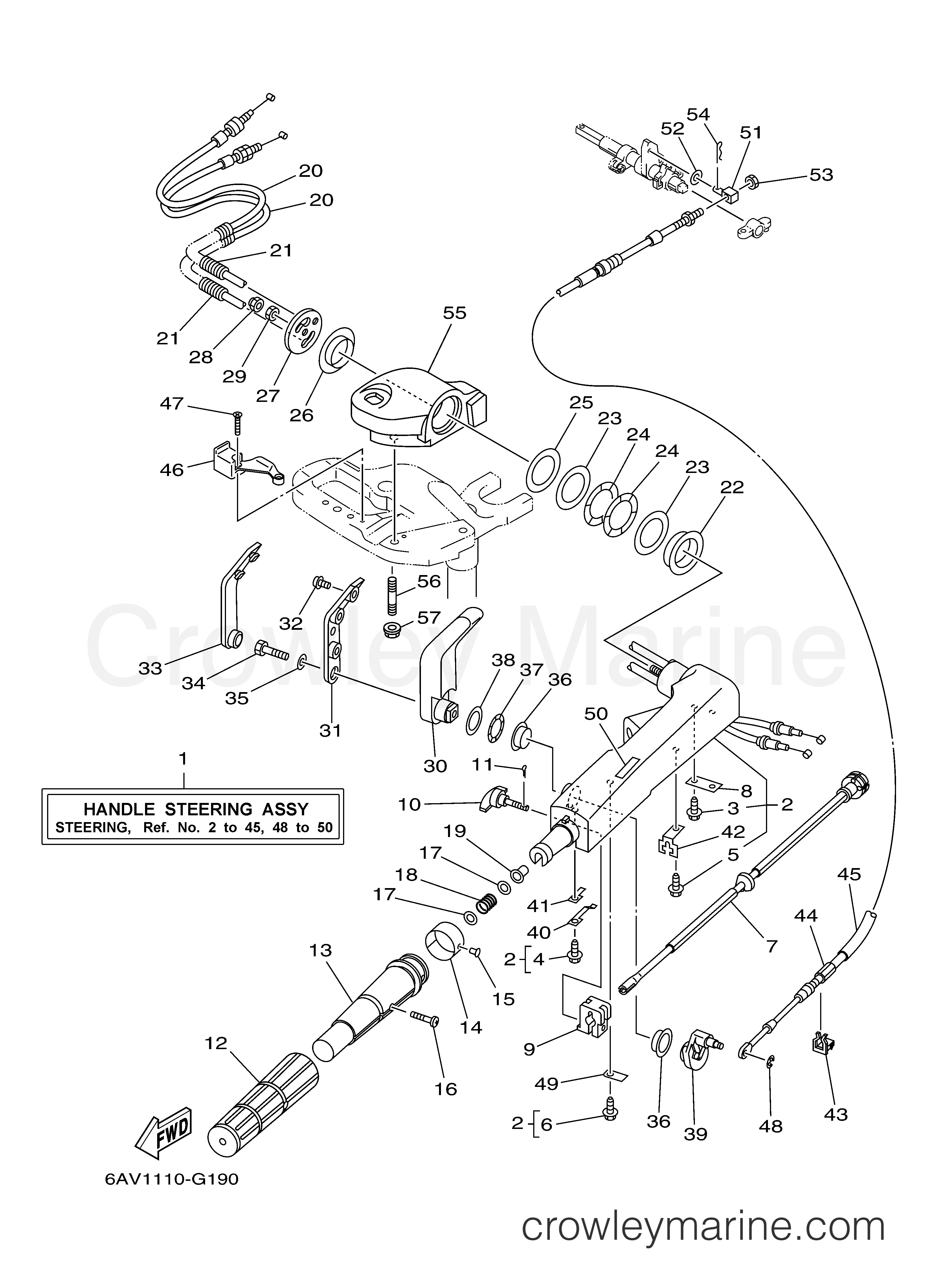 Yamaha Motors T9.9GPLH - STEERING