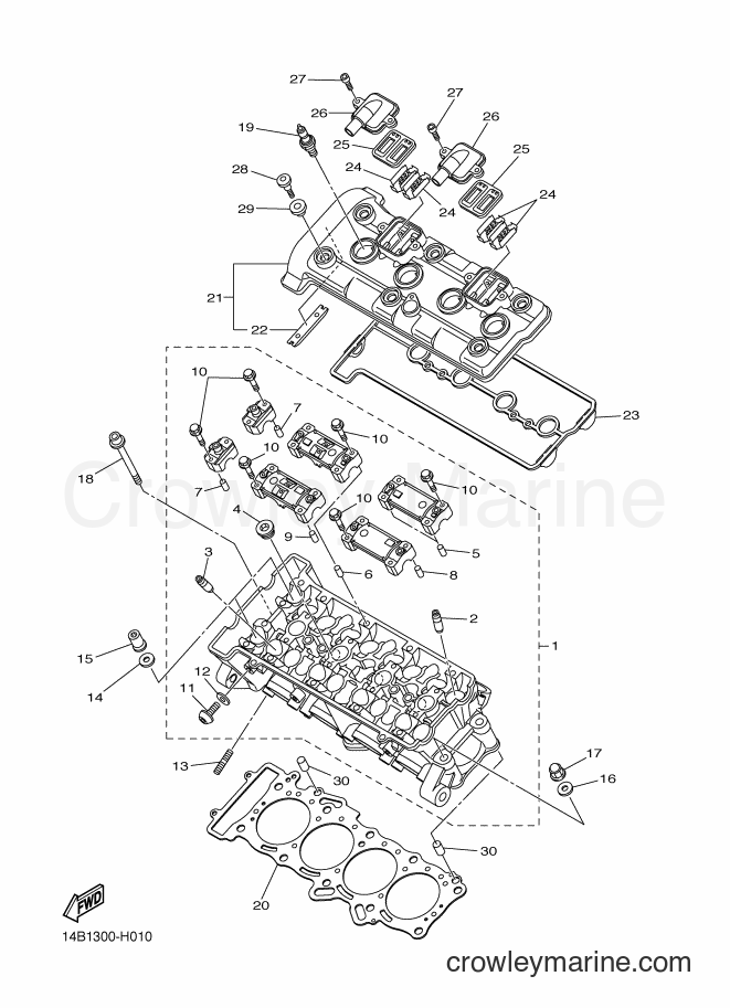 2012 Sport Bike YZF-R1 - YZF-R1 (45B3) [010] - CYLINDER HEAD