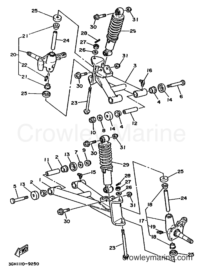 1989 ATV YFM250 - YFM250 (3GH2) [020] - FRONT SUSPENSION & WHEEL