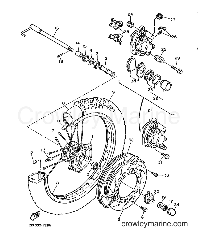 1987 Dirt Bike XT600N - XT600N (2NF) [999] - FRONT WHEEL