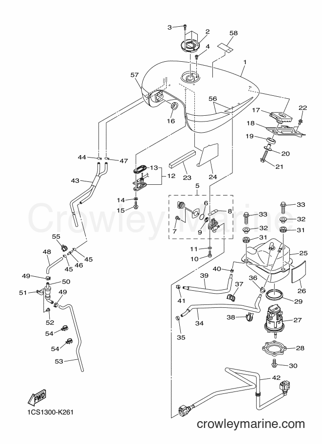 Yamaha Motors XVS1300A (1CS5) [040] - FUEL TANK