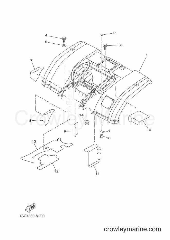 2013 ATV YFM350FWA - YFM350FWA (1SG1) [030] - REAR FENDER