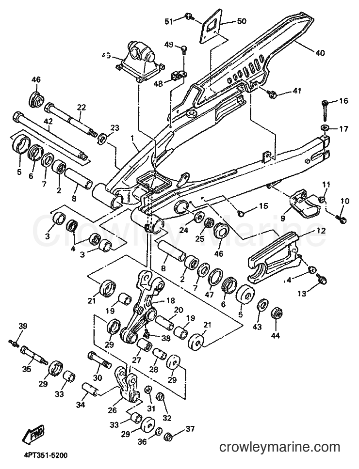 1995 Dirt Bike XT600E - XT600E (4PT1) [999] - REAR ARM