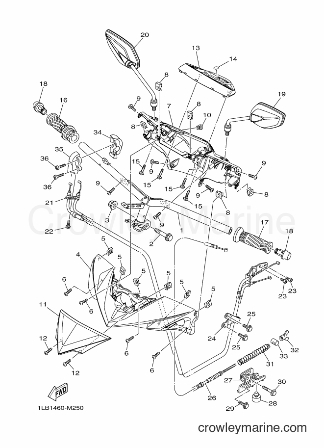 Yamaha Motors AL125FC (1LB2) [010] - STEERING HANDLE & CABLE