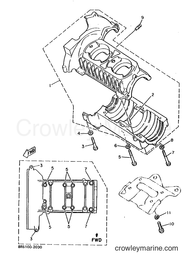Yamaha Motors EC340 (84H0) [020] - CRANKCASE