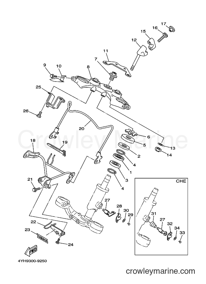 Yamaha Motors XV535 (4YHB) [100] - STEERING