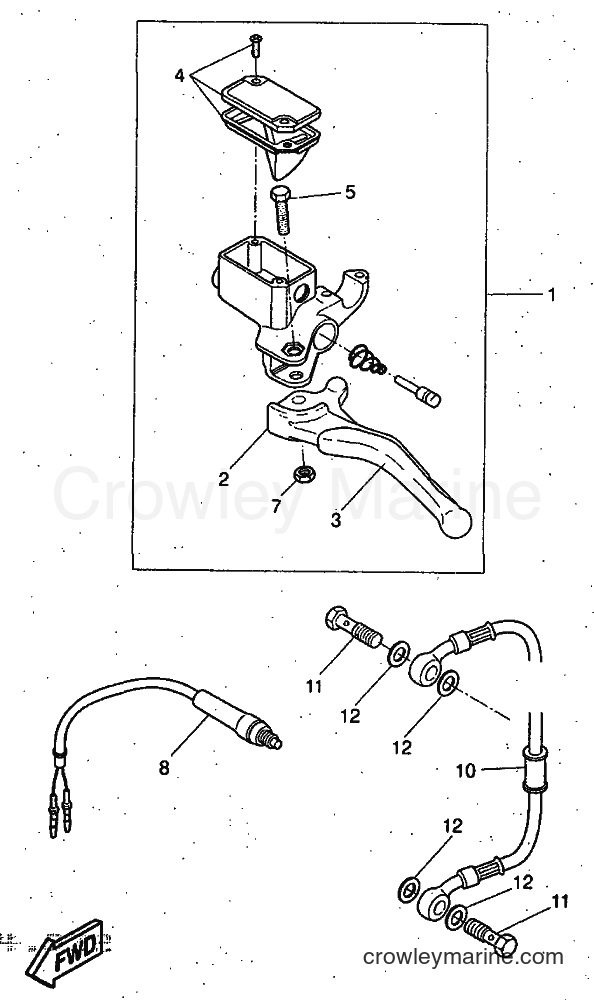 1997 Scooter YQ50 - YQ50 (5CL1) [999] - REAR MASTER CYLINDER