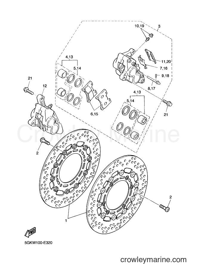 Yamaha Motors VMX12 (4C45) [010] - FRONT BRAKE CALIPER