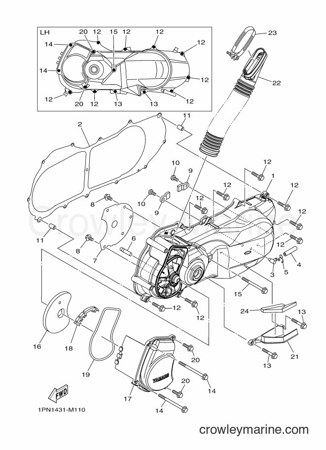 2013 Scooter AL125FC - AL125FC (1PN2) [010] - CRANKCASE COVER 1