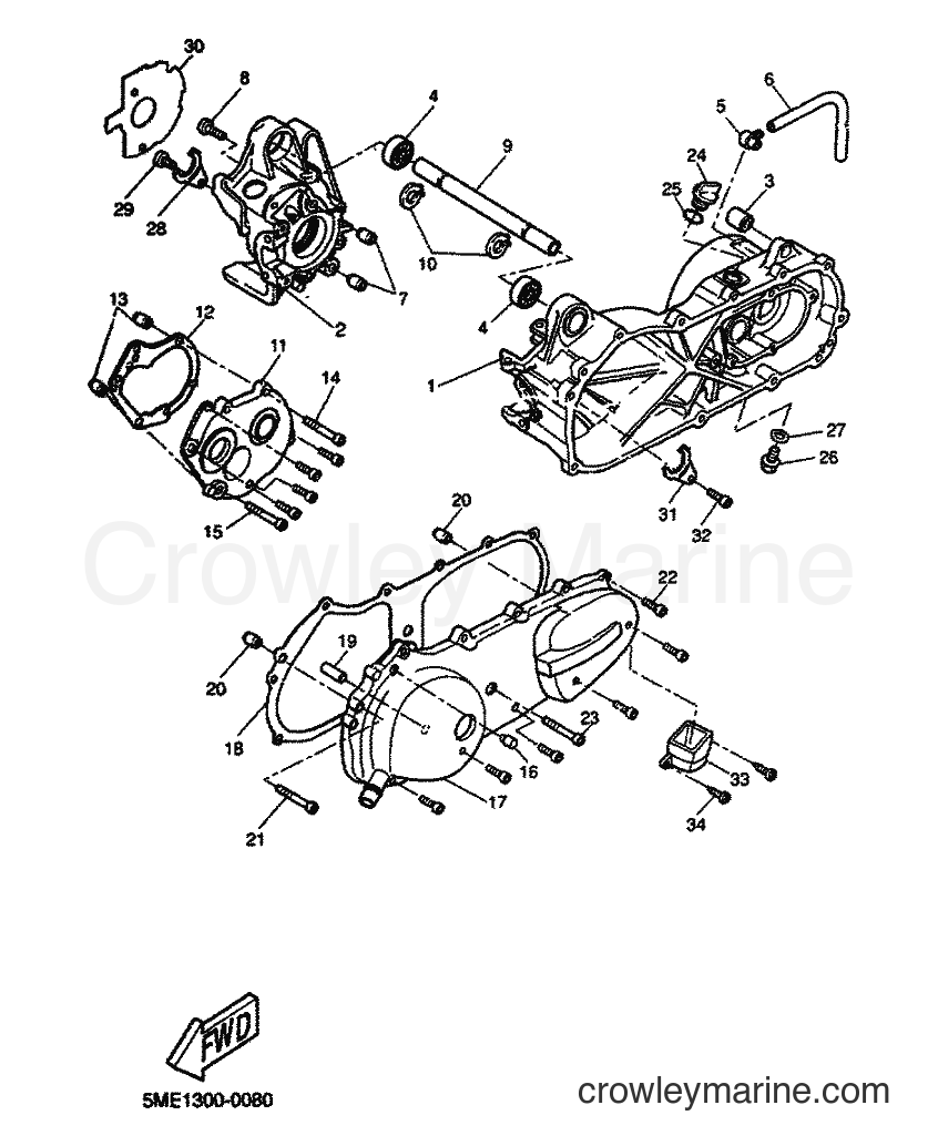 2000 Scooter YQ100 - YQ100 (5ME1) [060] - CRANKCASE
