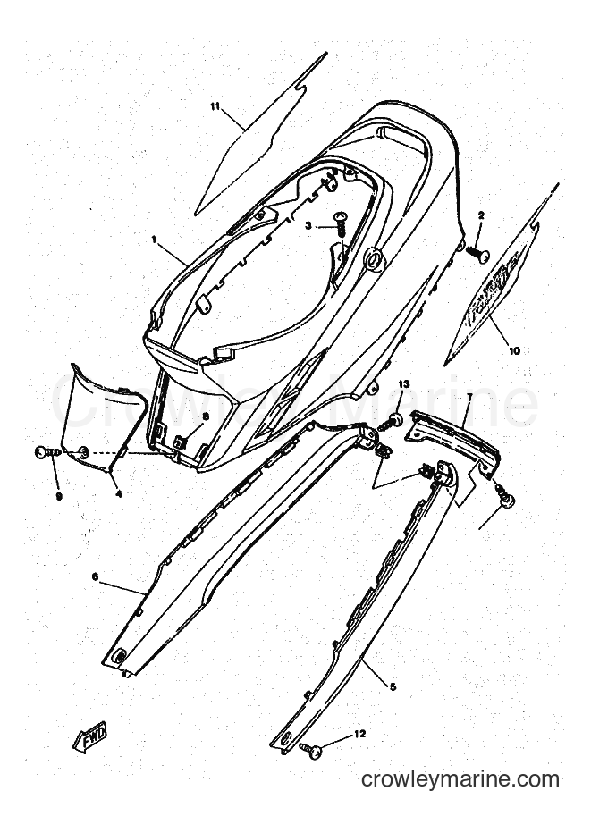 1996 Scooter YA50R - YA50R (4PC5) [010] - SIDE COVER