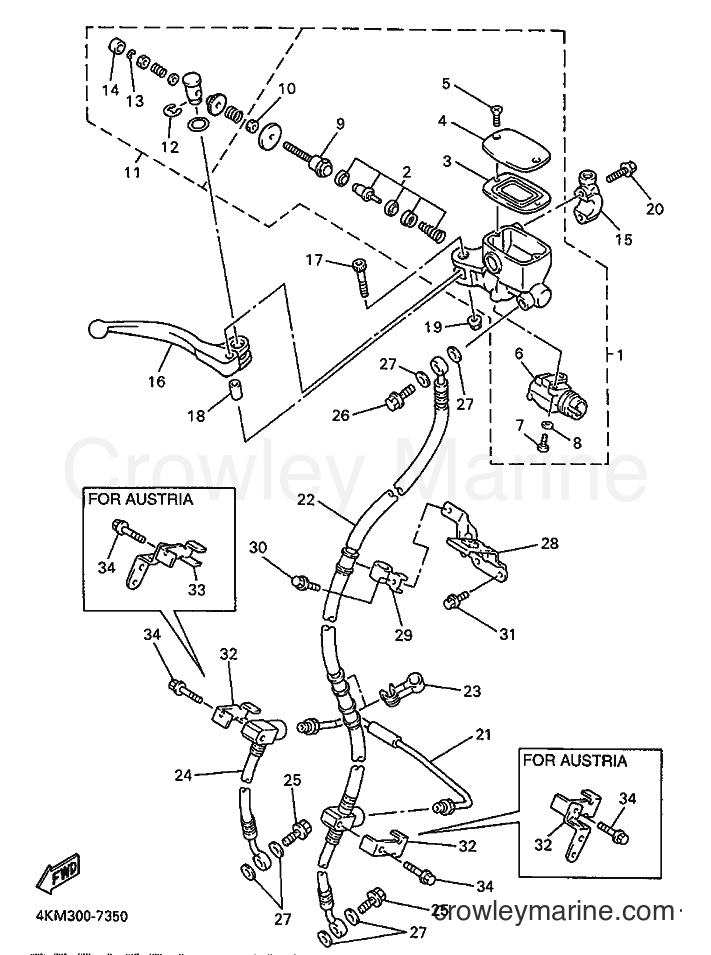 1997 Street Bike XJ900S - XJ900S (4KM5) [020] - FRONT MASTER CYLINDER