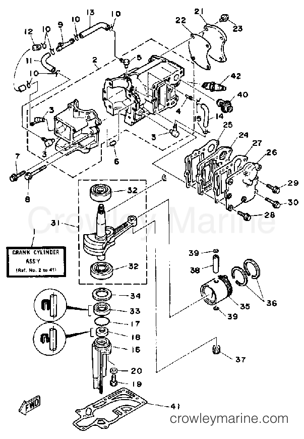 Yamaha Motors 4SG - CRANKCASE CYLINDER PISTON