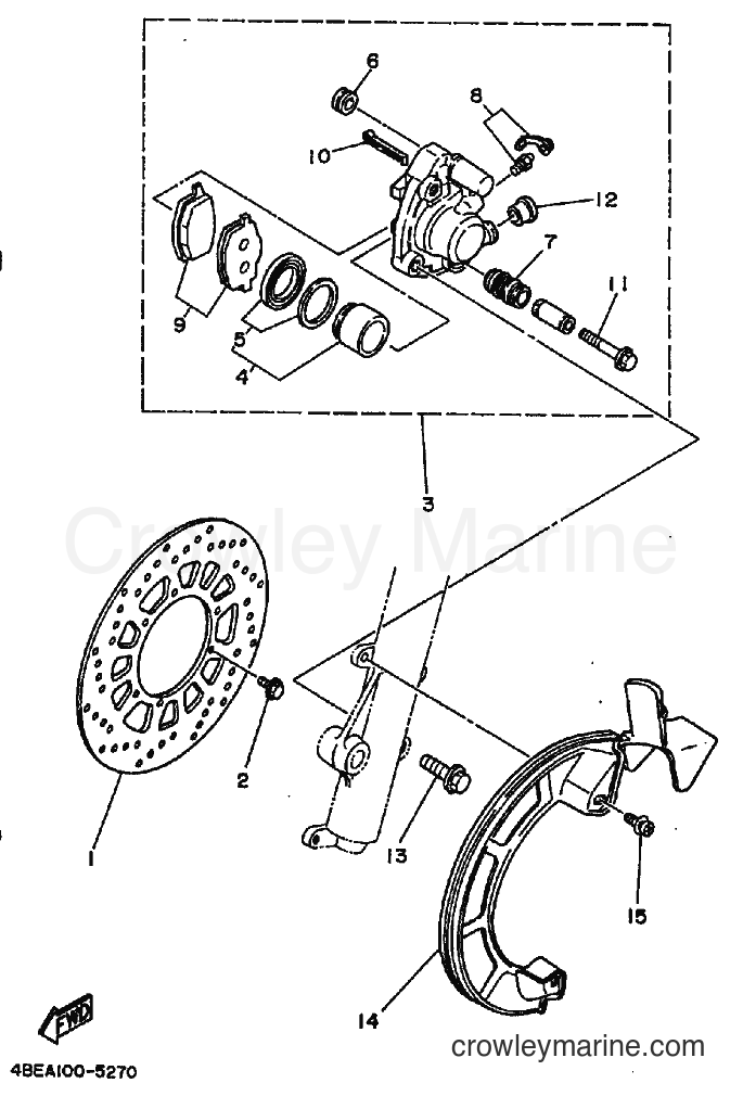1995 Dirt Bike XT225 - XT225 (4BEC) [010] - FRONT BRAKE CALIPER