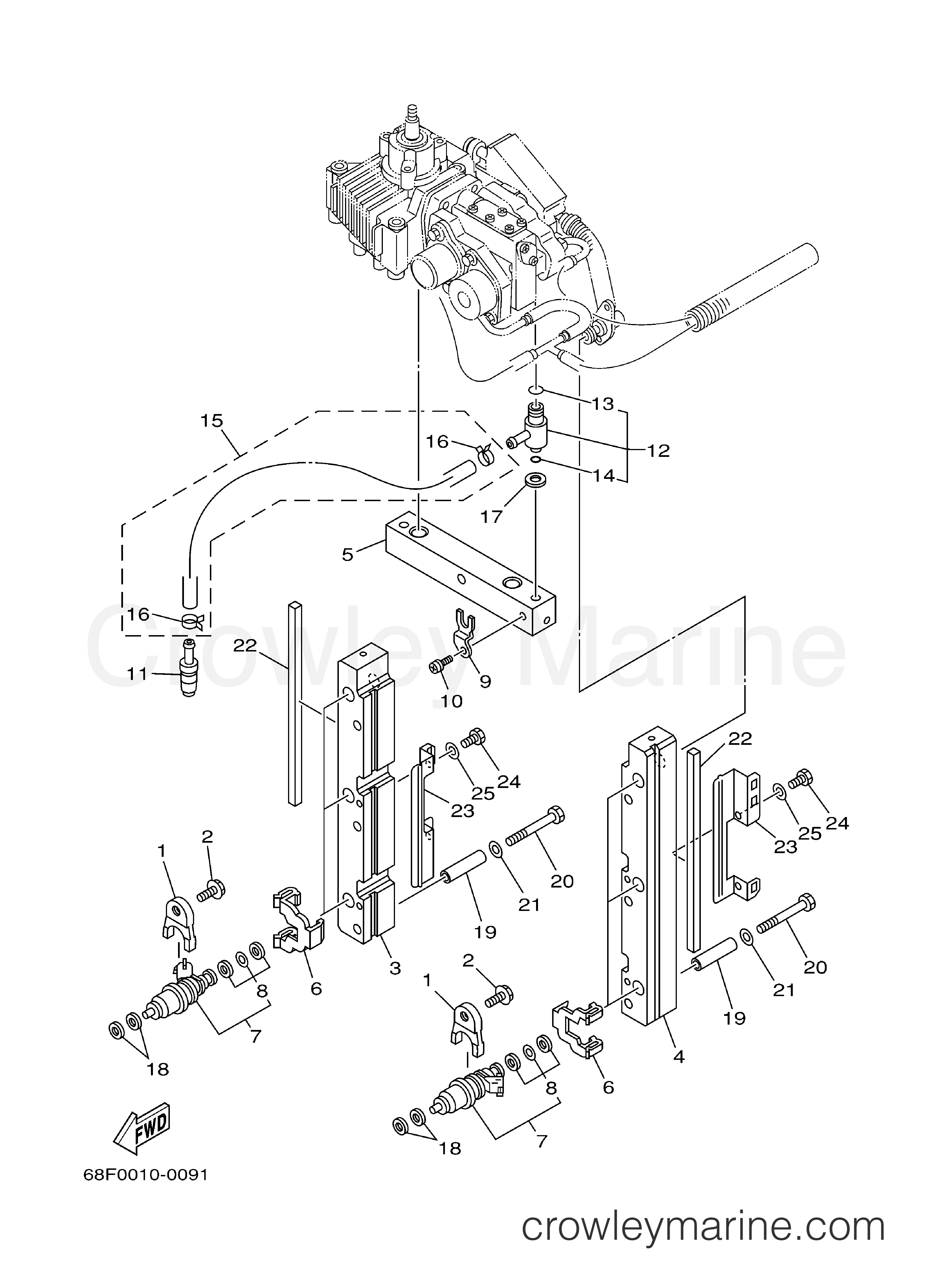 FUEL INJECTION NOZZLE - 2003 Outboard 200hp VZ200TLRB | Crowley Marine