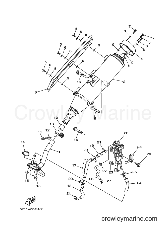 Yamaha Motors AT135 (5P14) [010] - EXHAUST