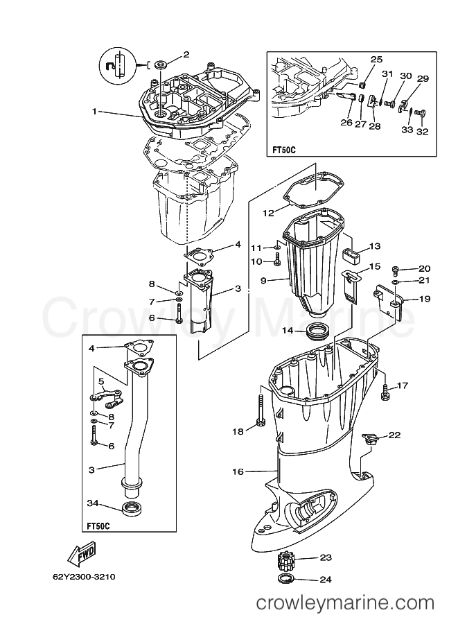 Yamaha Motors FT50CETL (61S1) [030] - UPPER CASING