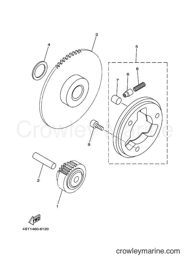 2003 Scooter T105E - T105E (5HU7) [010] - STARTER CLUTCH