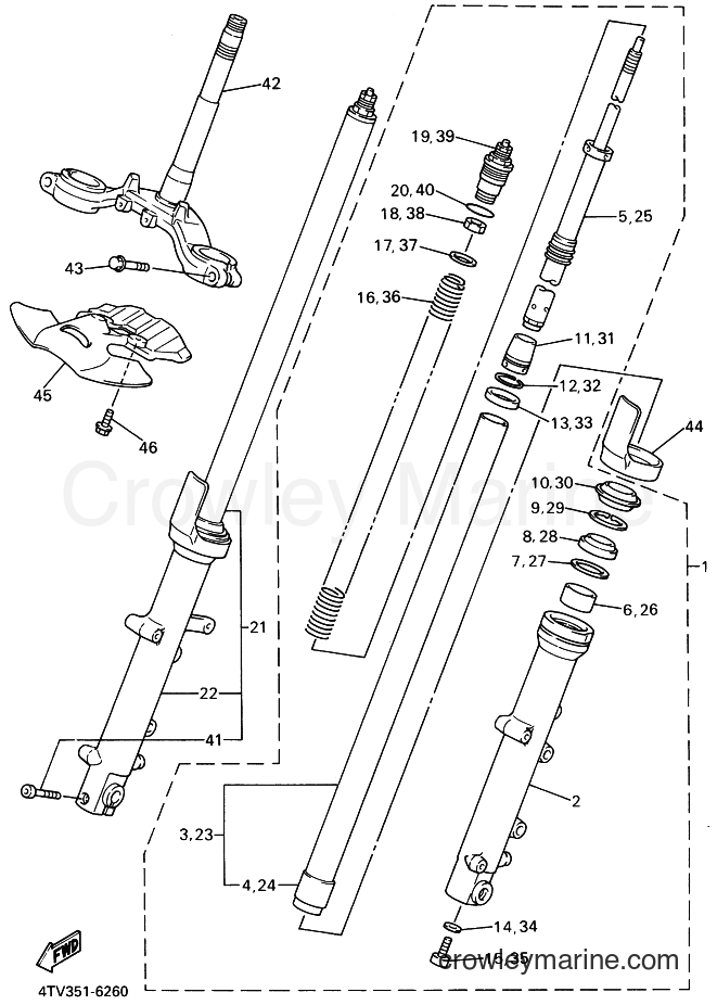 2000 Sport Bike YZF600R - YZF600R (4TV9) [100] - FRONT FORK