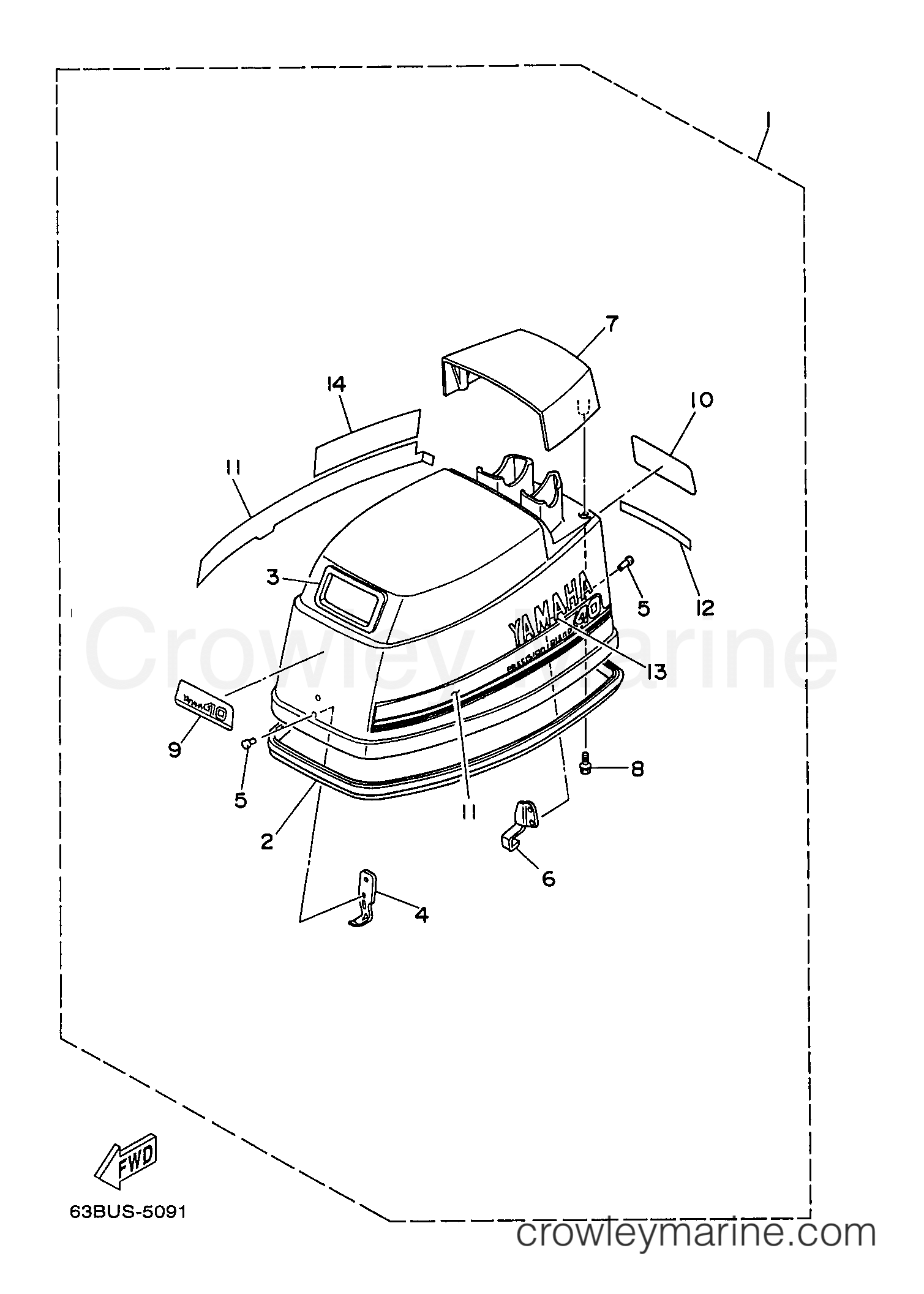 Yamaha Motors C40TLRV - TOP COWLING