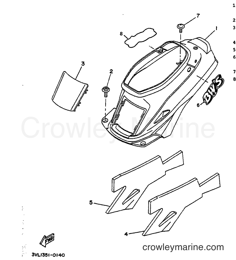 1991 Scooter CW50 - CW50 (4CA2) [999] - SIDE COVER & OIL TANK