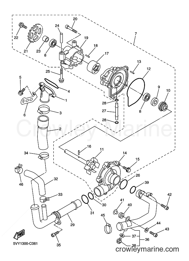 Yamaha Motors YZF-R1 (5VYK) [010] - WATER PUMP