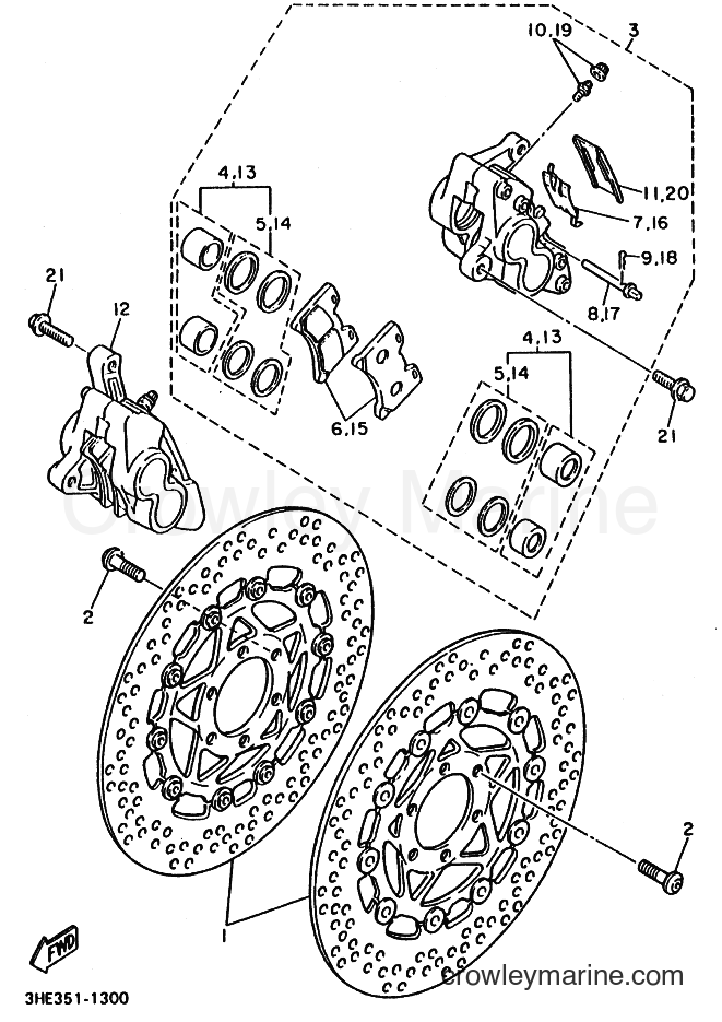 Yamaha Motors VMX12 (3LRB) [010] - FRONT BRAKE