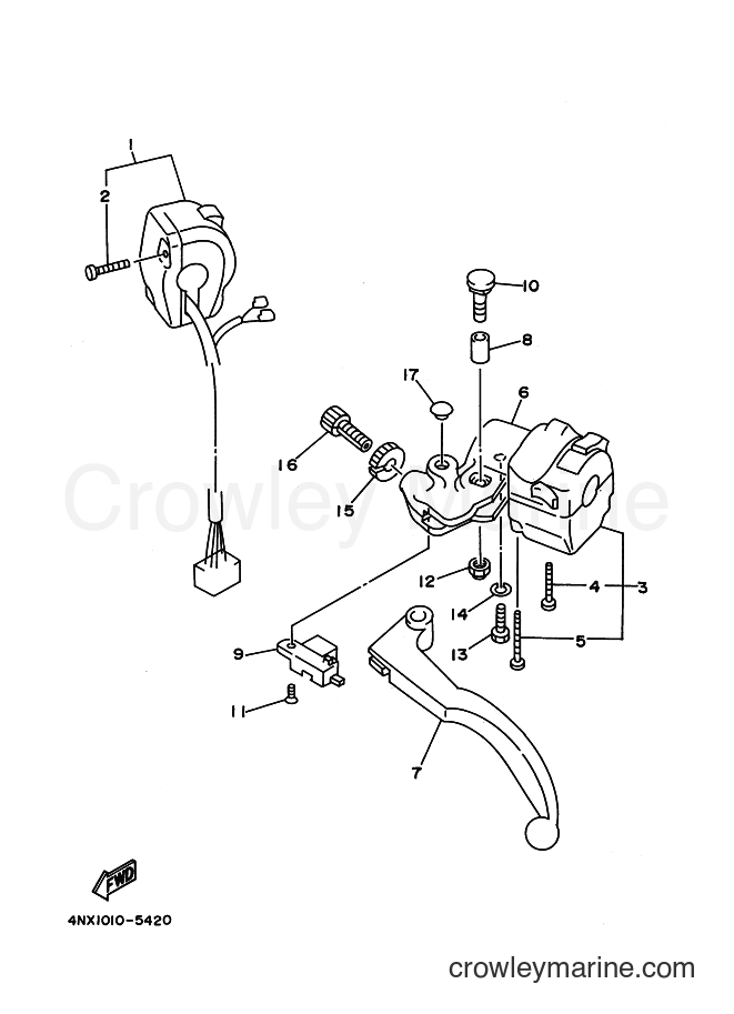 1996 Street Bike TRX850 - TRX850 (4UN1) [120] - HANDLE SWITCH & LEVER