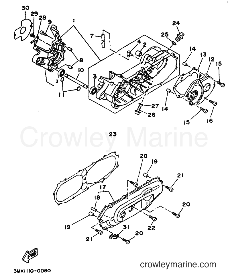 1995 Scooter CW50 - CW50 (4BX6) [999] - CRANKCASE