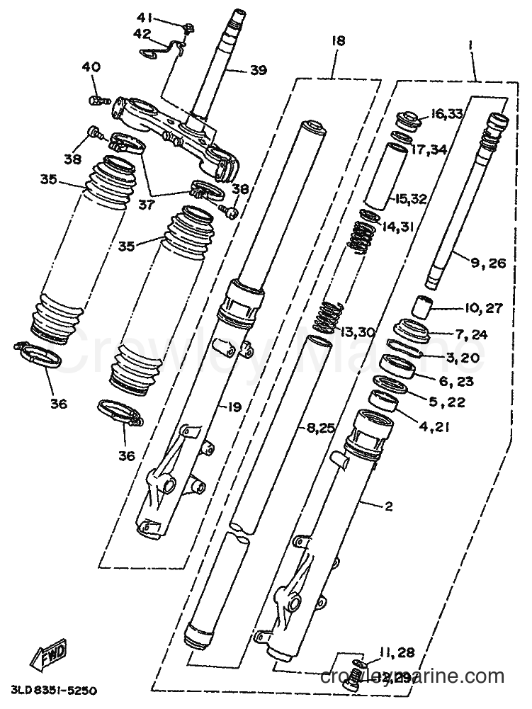 1995 Dirt Bike XTZ750 - XTZ750 (3LD8) [999] - FRONT FORK
